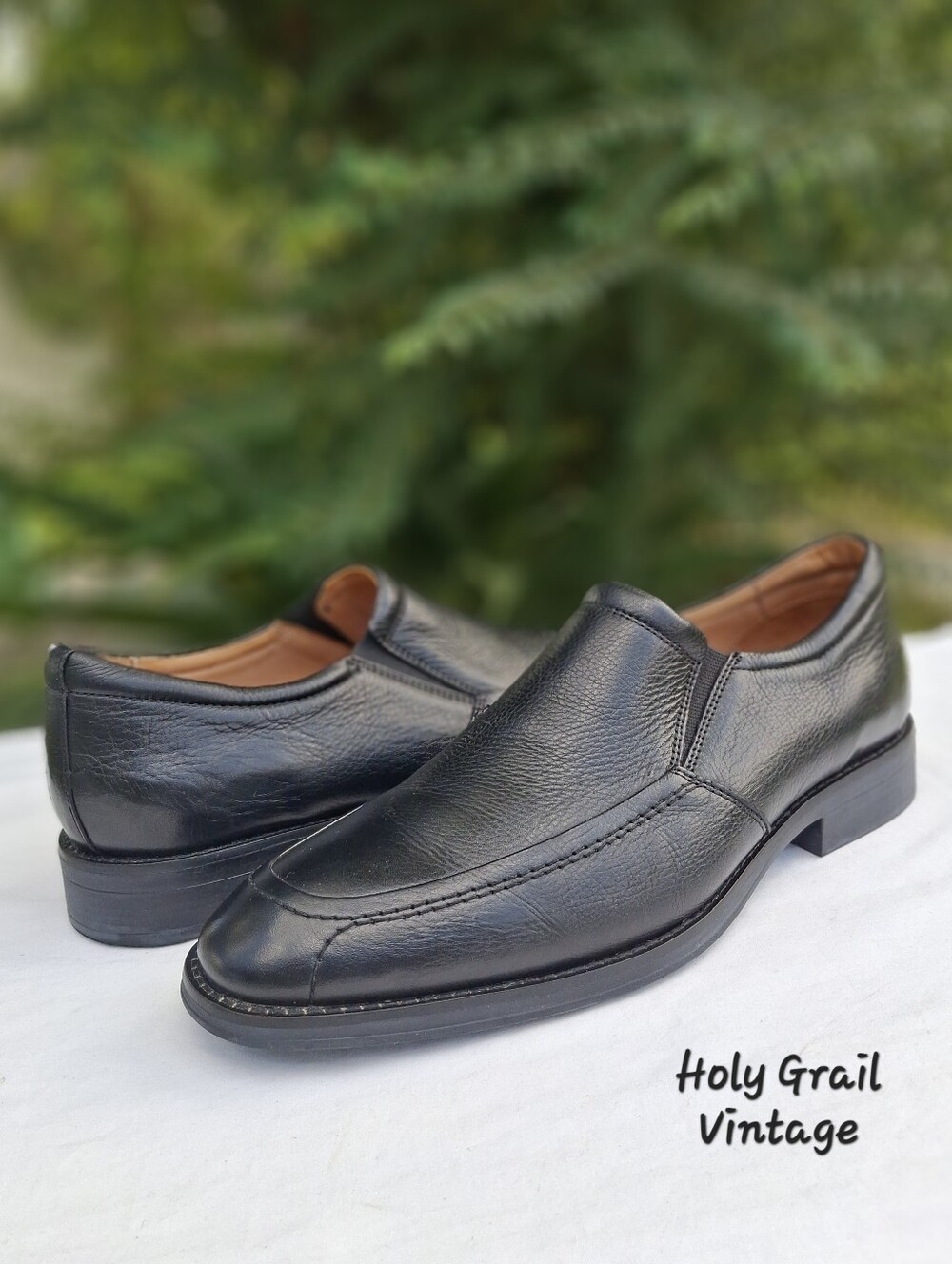 Flag LTD. Men's Monroe Black Leather Monroe Moc Slip-On Dress Shoes Size 10.5